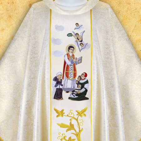 Chasuble with embroidered image of "St. Valentine"