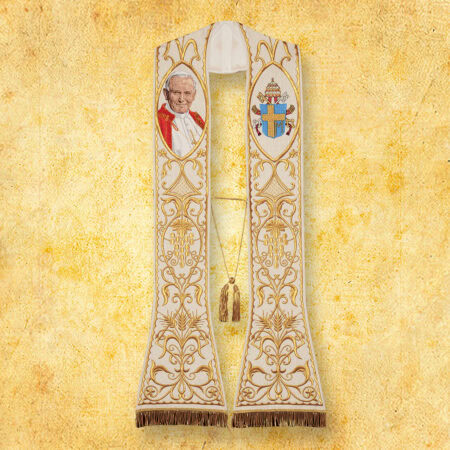 Embroidered stole with the image of "St. John Paul II"