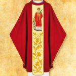 Chasuble with Embroidered Image "St. Lawrence"