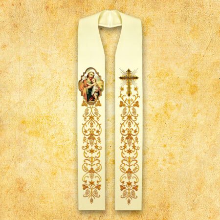 Embroidered Stole with Photographic Image "Heart of Jesus"