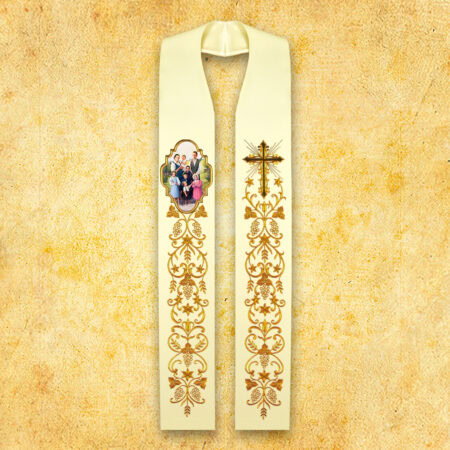 Embroidered Stole with Photographic Image "Heart of Jesus"