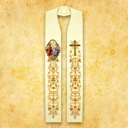 Embroidered Stole with Photographic Image "Heart of Jesus"