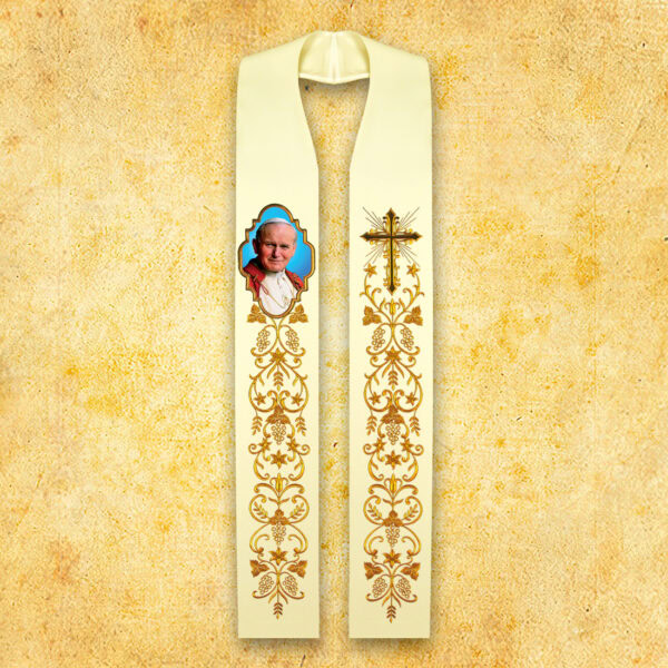 Embroidered Stole with Photographic Image "Heart of Jesus"