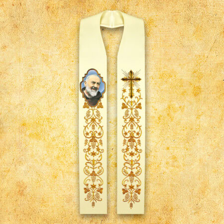 Embroidered Stole with Photographic Image "Heart of Jesus"