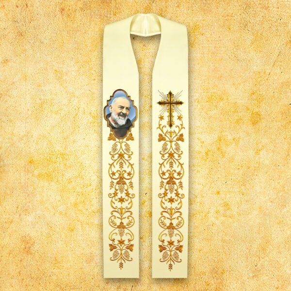 Embroidered Stole with Photographic Image "Heart of Jesus"