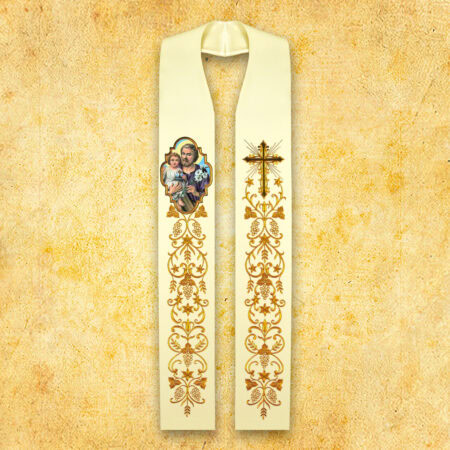 Embroidered Stole with Photographic Image "Heart of Jesus"