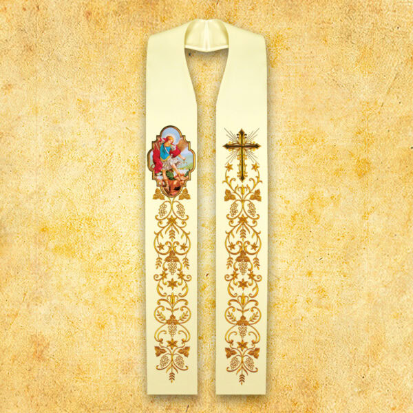 Embroidered Stole with Photographic Image "Heart of Jesus"