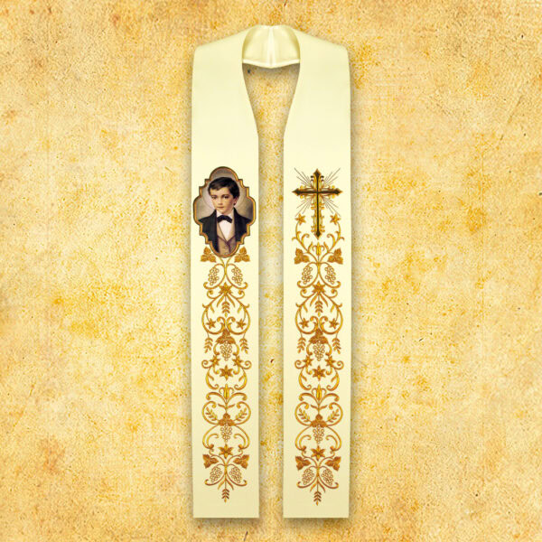 Embroidered Stole with Photographic Image "Heart of Jesus"