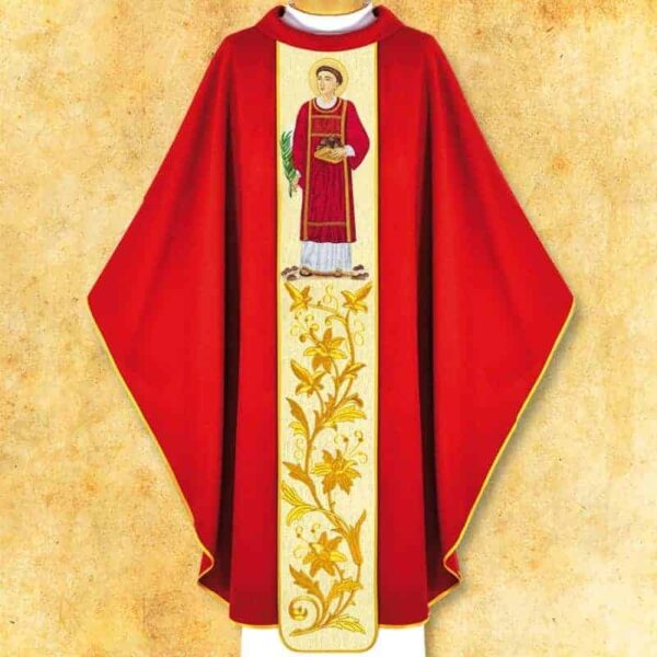 Chasuble with Embroidered Image "St. Stephen"