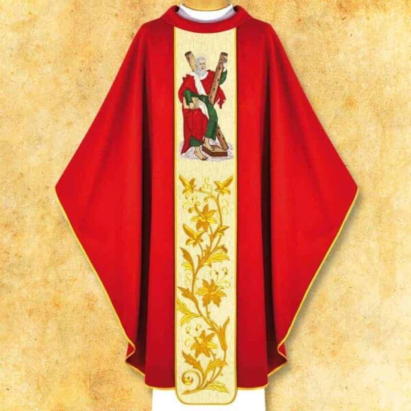 Chasuble with Embroidered Image of St. Andrew the Apostle