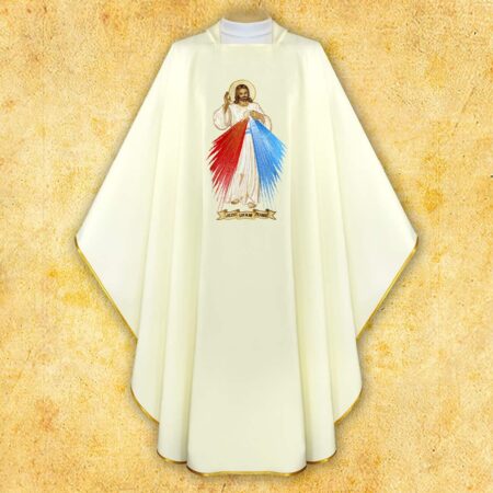 Embroidered chasuble "Jesus, I Trust in You"