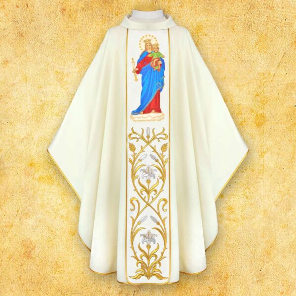 Chasuble with Embroidered Image "Our Lady Help of Christians"