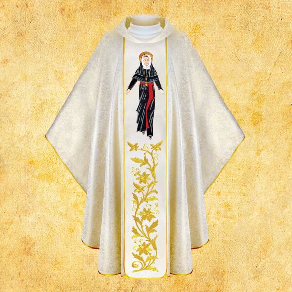 Ornat Z Wizerunkiem Haftowanym "Św. Maria De Matias" Chasuble with Embroidered Image of St. Maria De Matias