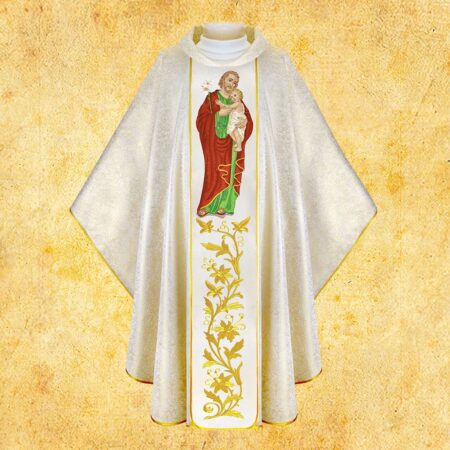 Chasuble with embroidered image of "St. Joseph"