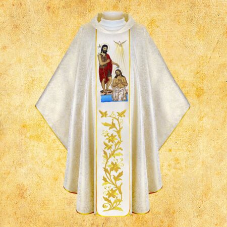 Chasuble with an embroidered image of "The Baptism of Jesus"