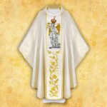 Chasuble with embroidered image of "St. Michael the Archangel of Mount Gargano"