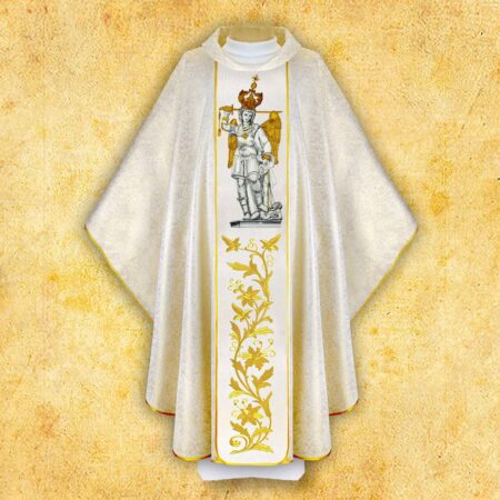 Chasuble with embroidered image of "St. Michael the Archangel of Mount Gargano"