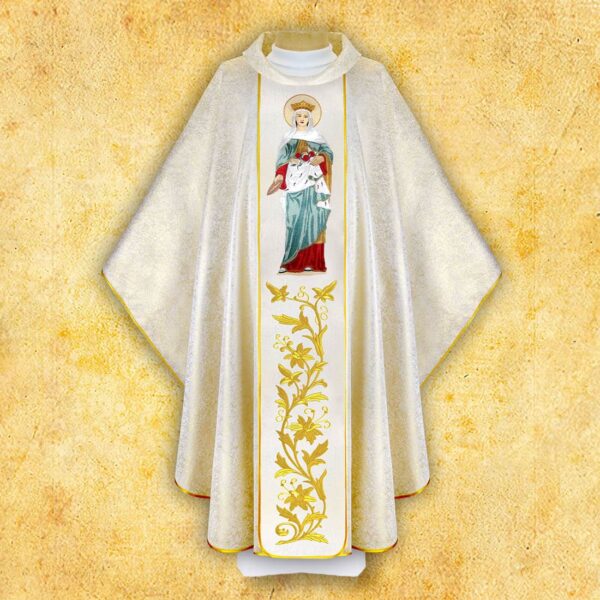 Chasuble with Embroidered Image of St. Elizabeth