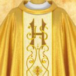 Gold Chasuble with Embroidered Belt "Ihs Large"