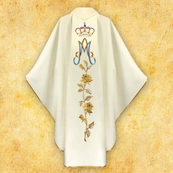 Embroidered chasuble "Our Lady of the Rosary"
