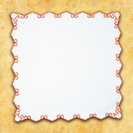 Embroidered napkin "Alfa Omega" 95x95