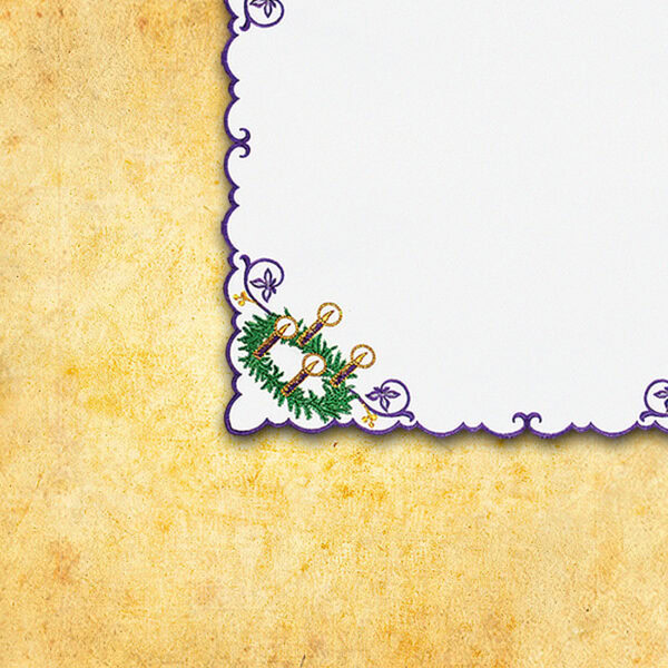 Embroidered napkin "Advent with Wreath" 45x45