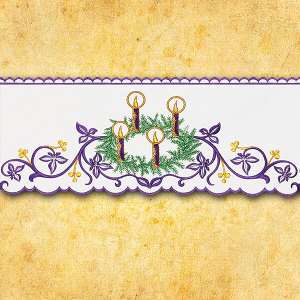 Embroidered lace "Advent with a Wreath"
