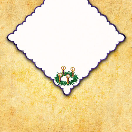 Embroidered napkin "Advent with Wreath" 32x32