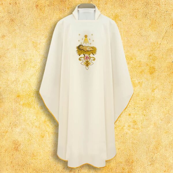 Embroidered chasuble "In the Manger Lies"