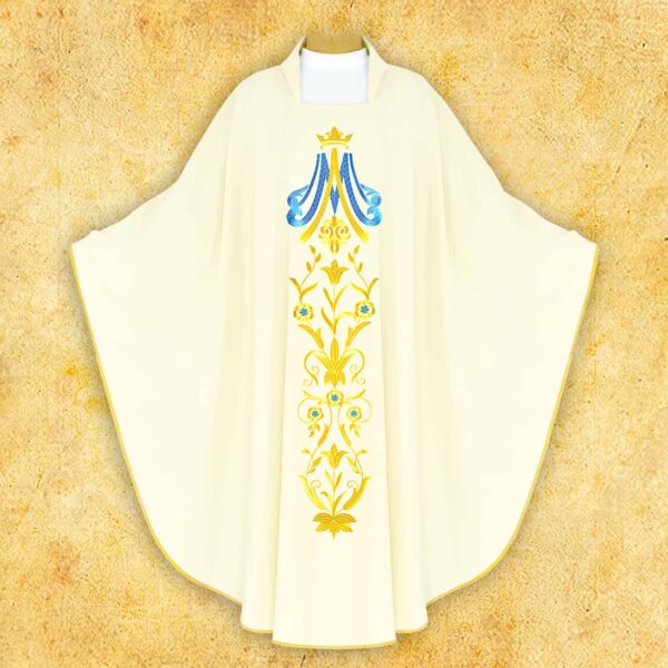 Embroidered Chasuble "Mary with Flowers"