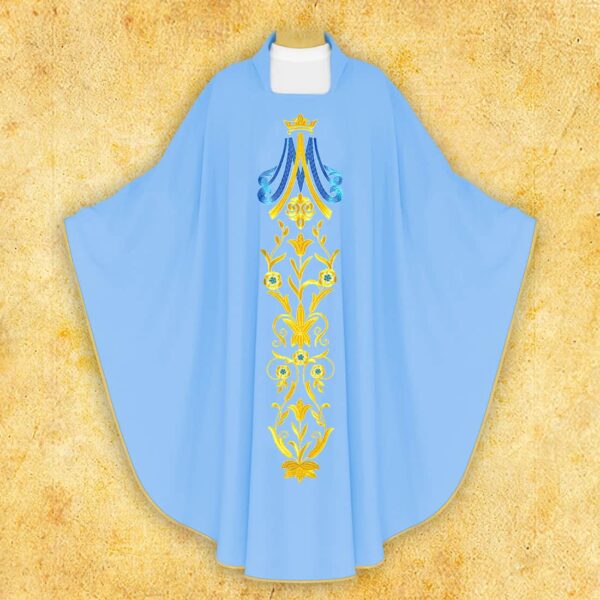 Embroidered Chasuble "Mary with Flowers"