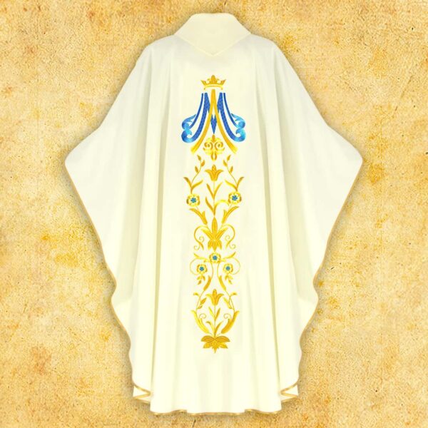 Embroidered Chasuble "Mary with Flowers"
