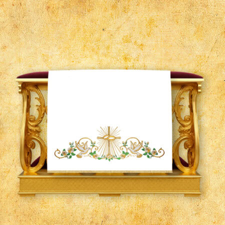 Embroidered wedding kneeler cover "Primavera"