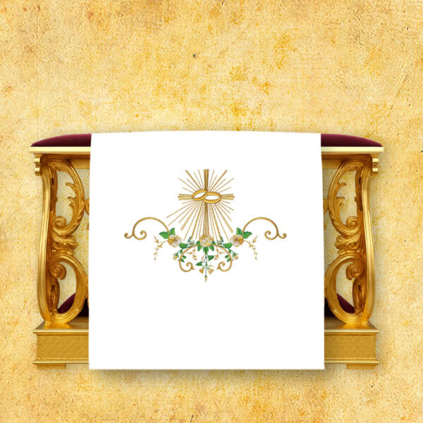 Embroidered wedding kneeler cover "Primavera"