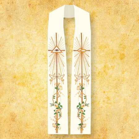 Primavera embroidered wedding stole