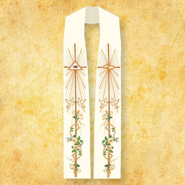 Primavera embroidered wedding stole