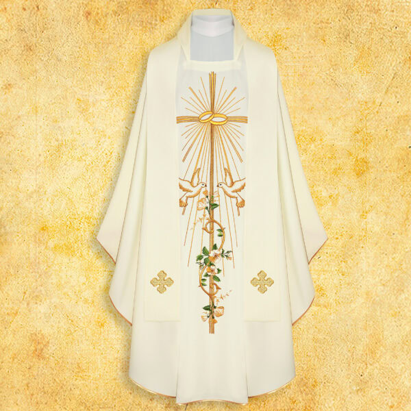 Primavera embroidered wedding chasuble
