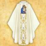 Chasuble with embroidered image "Our Lady of Mount Carmel"