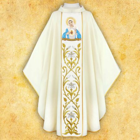Chasuble with Embroidered Image "Heart of Mary"