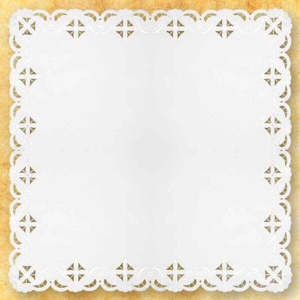 Embroidered Napkin "Crosses in a Square" White 95X95
