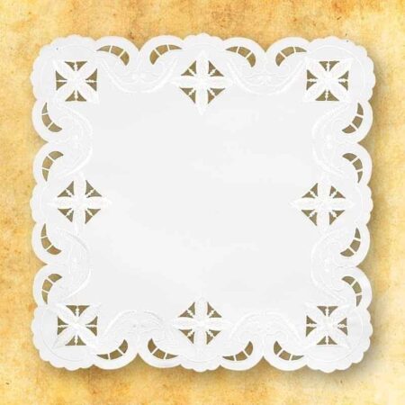 Embroidered napkin "Crosses in a Square" white 45x45