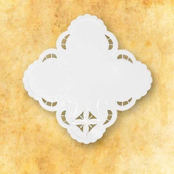 Embroidered napkin "Crosses in a Square" white 32x32