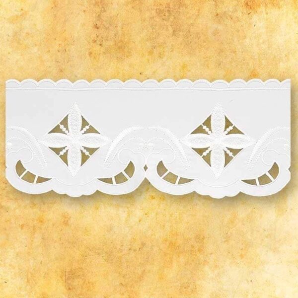 Embroidered lace "Crosses in a Square" white
