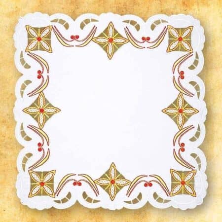 Embroidered napkin "Crosses in a Square" colorful 45x45