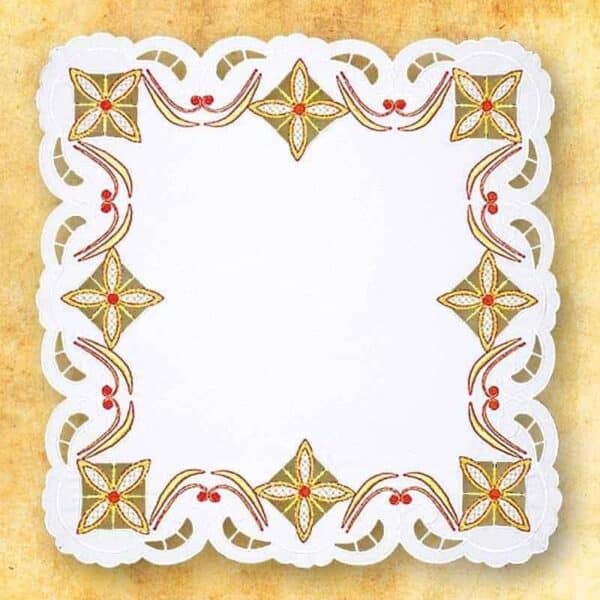 Embroidered napkin "Crosses in a Square" colorful 45x45