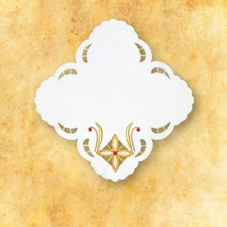 "Crosses in a Square" colored embroidered napkin 32x32