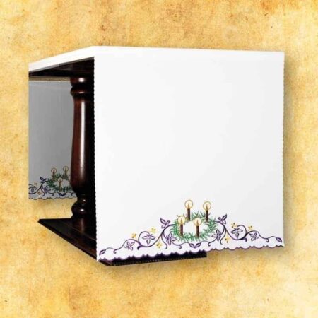 Tablecloth Embroidered on the Sides "Advent with a Wreath"