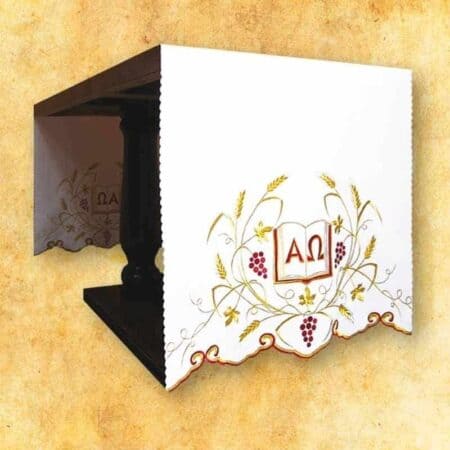 Tablecloth Embroidered on the Sides "Alpha Omega"