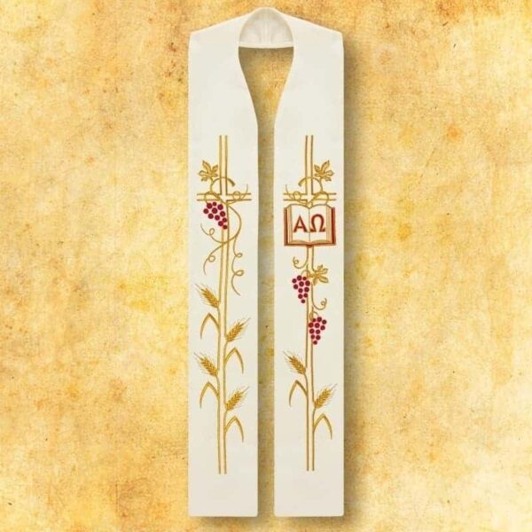 Stuła Haftowana "Alfa Omega" Embroidered Stole "Alpha Omega"