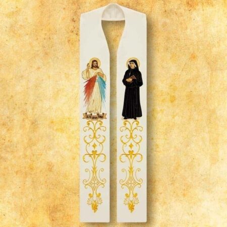 Embroidered Stole "Merciful Jesus and St. Faustina"